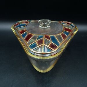 Inland Glass Clear Renaissance Triangle Casserole Dish With Lid No Warmer